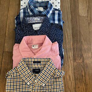 5 Men's J. CREW TOMMY HILFIGER PAPER DENIM CLOTH Button Shirts Lot - Size M
